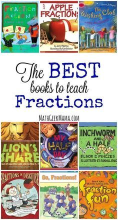 the best books to teach fractions with pictures of children's books on them