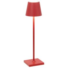 a red lamp on a white background