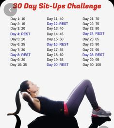 the 30 day sit - ups challenge is here to help you get ready for your next workout