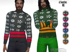 The Sims Resource - Christmas Turtleneck Pullover Male Clothing, Turtleneck Pullover, Flare Mini Dress, Turtle Neck Dress, The Sims Resource, Sims Resource, Tea Dress, The Sims, Fit & Flare