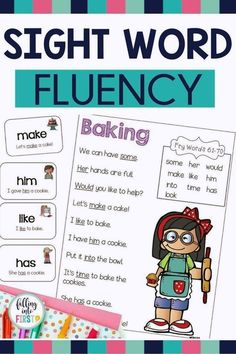 the sight word fluen is an interactive activity for kids to learn how to read and understand