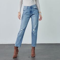 These Mid-Rise Boyfriend Jeans Hit At Exactly The Right Spot On Your Waist And With Some Spandex, These Will Stretch As You Wear And Get Super Comfy! Kancan Stretch Level: Comfort Stretch Color: Medium Blue Wash Cut: Cuffed Boyfriend, 27" Inseam Rise: Mid-Rise, 9.25" Front Rise 99% Cotton, 1% Spandex Stitching: Classic Fly: Zipper Style #: Kc8645m Kancan Jeans, High Rise Mom Jeans, Fall 24, Jeans Color, High Jeans, Colored Jeans, Medium Blue, Boyfriend Jeans, Spot On