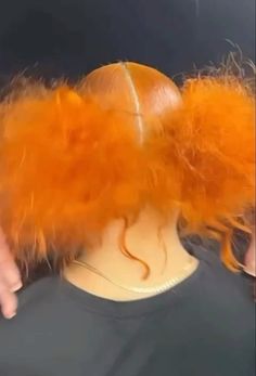 Yellow Hair On Black Women, Orange Hair Dye, Ginger Hair Dyed, International Orange, Silk Press Natural Hair