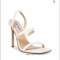 Brand New And Never Worn! They Are A Bit Small On Me - Runs On The Smaller Side White Sandal, Steve Madden Store, Steve Madden Heels, Timeless Dress, White Heels, White Sandals, Black Leather Heels, 5 Inch Heels, Lace Up Heels