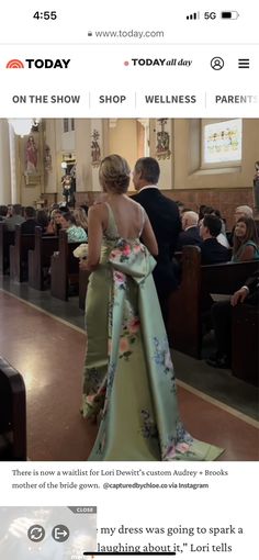 the back of a woman's dress at a church