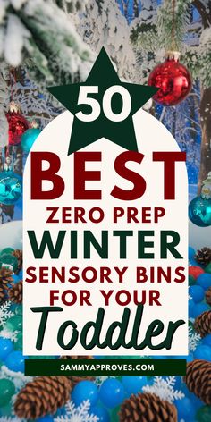 the words 50 best zero prep winter sensory bins for your toddler