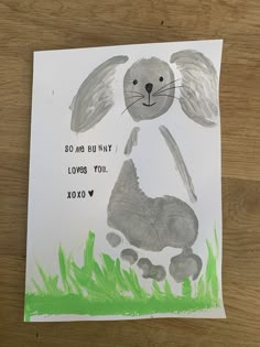 a card with an image of a bunny on it