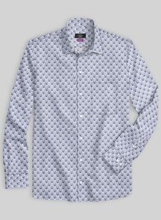 Make an impressive entry at any occasion by wearing our floral-printed Liberty Abrodi Cotton Shirt. Stun everyone with your sense of style when you attend any party. 
 
This shirt will help you stand out with its stylish design and provide exceptional comfort and breathability throughout the day. Style it to perfection for a fashionable makeover and achieve a dapper look. 
  Made according to your measurements for the special you. 
 
 Pamper yourself, get this shirt made exclusively for you now! White Floral Print Shirt For Formal Occasions, Elegant Shirt With Floral Print And Spread Collar, Elegant Floral Print Patterned Shirt, Formal Patterned Shirt With Floral Print, Classic Formal Tops With Floral Print, Formal Floral Print Top With Spread Collar, Elegant White Shirt With Floral Print, Formal Cotton Shirt With Floral Print, Blue Linen Shirt