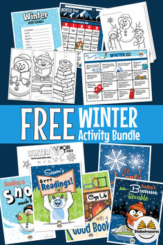 the winter activity bundle includes activities for children to learn