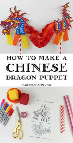 how to make a chinese dragon puppet for kids and adults with free printable instructions