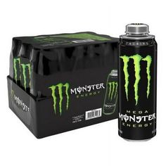 monster energy drinks are in the box and ready to be filled with water or juice