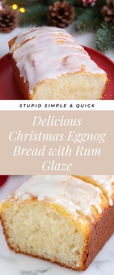 This Delicious Christmas Eggnog Bread with Rum Glaze is the ultimate holiday treat! Moist and festive, it’s perfect for cozy gatherings or as a delightful gift for friends and family. Eggnog Bread Recipe, Eggnog Bread, Easy Bread Recipe, Holiday Eggnog, Christmas Eggnog, Holiday Bread, Christmas Bread