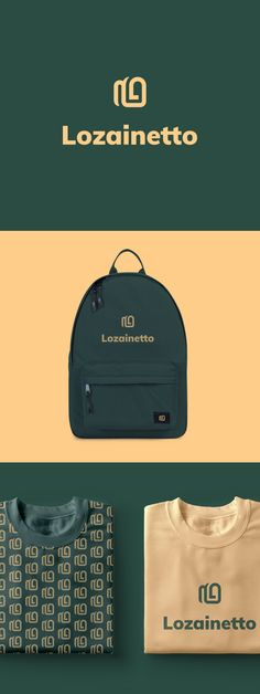 two bags and three t - shirts with the words lazainetto on them