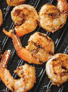 grilled shrimp and shrimp on a grill