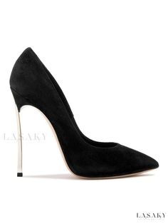 Lasaky - Womens Suede Stiletto High Heel Pointed Toe Pumps for Sophisticated Evening Wear Elegant Structured Evening Heels, Elegant Structured Heels For Formal Occasions, Vintage Pumps, Black Stiletto Heels, Party Attire, Glamorous Party, Pumps Heels Stilettos, Black Stilettos, Black High Heels