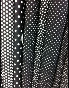 Polka Dot Aesthetic, Dots Fashion, White Quilts, Black Shades, Polka Dots Fashion, All Things Black, Black And White Fabric, Black And White Decor, Fabric Inspiration