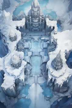 an image of a fantasy castle in the snow