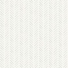 a white and grey herringbone pattern wallpaper with vertical lines on the opposite side