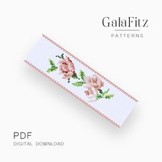 a cross stitch bookmark with flowers on it and the text galafiz patterns