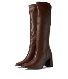 PRICES MAY VARY. Stretch Fabric Inside Zip Square Toe Chunky Heel Water Resistance Level: Not Water Resistant Brown Knee High Boots, Skirts With Boots, Stylish Boots, Fall Fits, Boots Fall, Fall Shoes, Thigh High Boots, Chunky Heel, Cozy Sweaters