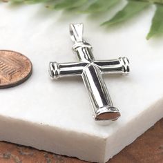 14KT White Gold Polished Large Cross Pendant - Legacy Saint Jewelry White Gold Polished Cross Necklace, Gold Chain Necklaces, White Gold Chain, White Gold Chains, Chain Necklaces, Gold Polish, Gold Chain Necklace, Both Sides, Unisex Design