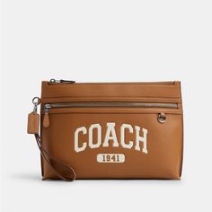 Refined Pebble Leather Inside Multifunction Pockets Zip-Top Closure, Fabric Lining Outside Zip Pocket Detachable Wrist Strap 11 1/2" (L) X 8 1/4" (H) X 2 1/4" (W) Style No. Cr355 Coach Bags With Zipper Pouch, Coach Bags With Zipper Pouch For Everyday, Coach Bag With Zipper Pouch For Everyday Use, Coach Travel Bag With Zipper Pouch, Coach Briefcase, Black Leather Briefcase, Coach Coin Purse, Blue Coach, Coach Clutch