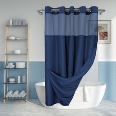 PRICES MAY VARY. Set of Shower Curtain & Snap On/Off Replaceable Liner: No Hooks Needed design with built-in rings for easy on and off. Snap-in waterproof PEVA liner is removable when replacing. Size:71x80(same size as 71x78 hooked shower curtain) Hotel & SPA: This hotel style shower curtain is hassle-free due to detachable liner and built-in grommets, no need to remove shower rod, easy care and save money Sheer Window: The translucent mesh at top of the shower curtain lets light into the enclos Wash Shower Curtain, Navy Shower Curtain, Solid Color Shower Curtain, Waffle Weave Shower Curtain, Shower Rods, Blue Shower Curtains, Bath Store, White Shower Curtain, White Shower