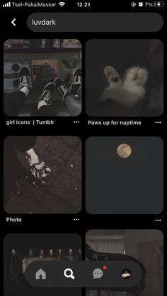 an iphone screen with several different pictures and captions on the bottom right hand corner