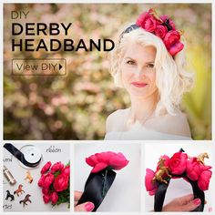 DIY Kentucky Derby Headband Feature by Trinkets in Bloom Diy Derby Fascinator, Diy Derby Hat Ideas, Derby Crafts, Derby Headpiece, Kentucky Derby Headband, Kentucky Derby Hats Diy, Derby Headband, Headbands Diy