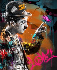 Images Pop Art, Street Art Love, Pop Art Images, Graffiti Style Art, Graffiti Wallpaper, Graffiti Wall Art, Tableau Art, Charlie Chaplin, Art Pop