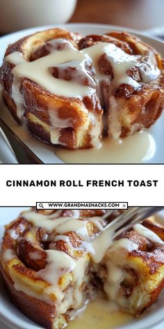 A dreamy mash-up of cinnamon rolls and French toast! Perfectly golden, gooey, and irresistibly sweet, this recipe is your ultimate breakfast indulgence. 😍 The Best Cinnamon Roll Recipe, Better Canned Cinnamon Rolls, Cinnamon Roll French Toast Recipe, Fancy French Toast, Sweet Breakfast Recipes, Cinnamon Roll French Toast Bake, Overnight French Toast Casserole, Best Cinnamon Roll Recipe, Breakfast Desserts