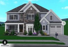 Cute Bloxburg Houses 2 Story Exterior, Cute Bloxburg Houses 2 Story Layout Modern, Cute Bloxburg Exterior, Front Bloxburg House Ideas, Simple Bloxburg House Exterior, Bloxburg House Morden, Bloxburg House Front Ideas, Bloxburg House Builds Exterior