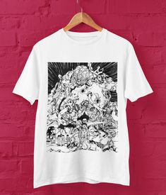 This Akira Anime Movie T-shirt is sure to impress and please your friends and family!  Bella Canvas 3001 (Retail Fit Tee) - Our great t-shirt is made of 100% Cotton jersey (Airlume combed and ringspan) - Soft cotton and quality print - High-quality and Lightweight - Retail fit (Unisex), Runs true to size Bella Canvas 3010 (Oversized Boxy Tee) - 100% airlume combed and ring-spun cotton - Medium fabric (6.0 oz/yd² (170 g/m - Relaxed fit (Unisex) - 3001 is very soft and lightweight and the length goes a little longer than 3010. 3010 is heavyweight and not as soft as 3001 but still feels very comfortable and thicker than 3001. - This graphic is printed on top quality cotton t-shirt using high performance Direct to Garment (DTG) printing technology to ensure a long lasting image. SHIPPING We ai White Band Merch Top With Custom Artwork, Graphic Tee With Custom Artwork And Relaxed Fit, Relaxed Fit Graphic Tee With Custom Artwork, White Cotton Shirt With Custom Artwork, Fan Merchandise T-shirt With Custom Artwork And Crew Neck, Crew Neck T-shirt With Custom Artwork For Fans, Fan Merchandise Custom Artwork Short Sleeve T-shirt, Fan Merchandise T-shirt With Custom Artwork, Graphic Tee Tops With Custom Artwork For Fans