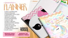 an image of a planner with unicorns and stars on the cover, in spanish