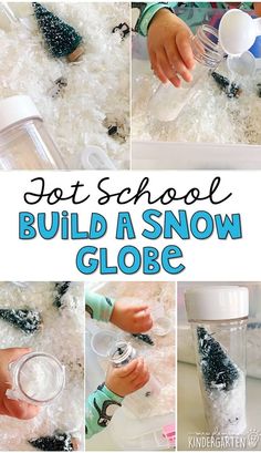 Snow Sensory Bottle, Winter Sensory Bins Preschool, Winter Building Activities For Kids, Winter Wonderland Dramatic Play Preschool, Preschool Winter Party, Winter Themed Sensory Bin, Snow Sensory Bin Preschool, Winter Dramatic Play Toddler, January Sensory Bin Preschool