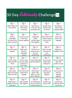 30 Day Relationship Challenge: Grow Your Love To New Heights 30 Day Relationship Challenge Couples, Relationship Building Activities, I Miss You Text, Miss You Text, Relationship Journal, Relationship Activities, 30 Day Challenges