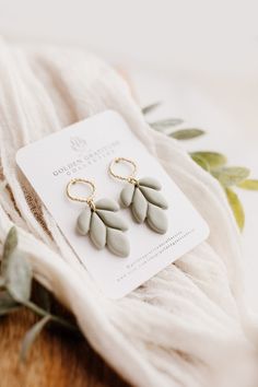 Mint Green Clay Earrings, Handmade Dangle Earrings For Bridesmaids, Nickel-free Dangle Earrings For Bridesmaids, Nickel Free Dangle Earrings For Bridesmaids, Clay Earrings Simple, Product Staging, Boho Polymer Clay, Bridal Party Earrings, Staging Ideas