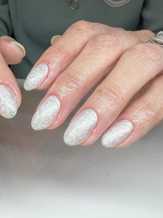 pearlescent polish • #pearlnails #pearlnailart #nailart #valentinenails #naturalnails #buildergel #nailsnailsnails #nails White Chrome With Design, Winter Builder Gel Nails, Shiny Pearl Nails, Short Gel Nails New Years, Swirly Pearl Nails, Bridal Pearl Nails, Pearl Shimmer Nails, Wedding Nails Winter, Clear Iridescent Nails