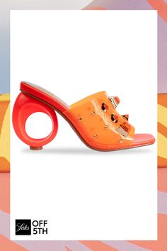 Vegas Sculptural Heel Sandals Trend Shoes, Sandals On Sale, Colorful Stones, Kinds Of Shoes, Sandals For Sale, Heel Sandals, Color Orange, Slide Sandals, Strap Sandals