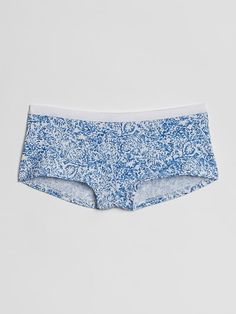 Gap Women's Stretch Cotton Shorty Blue Lagoon Floral Seamless Cotton Pajama Shorts For Summer, Gap Cotton Bottoms For Daywear, Seamless Brief Cotton Shorts, Cotton Stretch Pajama Shorts, Stretch Cotton Brief Shorts, Summer Cotton Bottoms With Elastic Band, Gap Bottoms For Daywear In Summer, Gap Bottoms For Summer Daywear, Gap Summer Daywear Bottoms