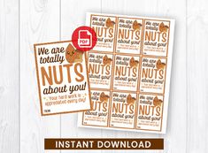 nuts about you instant printable stickers for use with any kind of appliance