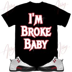 Custom Designed Sneaker T Shirt T-Shirt Features - Comfortable and light, premium short sleeve tee. 🔹 Premium fit 🔹100% Soft cotton 🔹Light fabric (4.3 oz/yd² (146 g/m 🔹Tear away label Shoes Not Included Custom Made - Not Adidas, Nike, or Jordan Brand Sneaker Tee, Sneaker T-Shirt The sneakers/shoes are not being sold in this product. You are only purchasing the tshirt/hoodie/socks/sweatshirt/tank top/hat/shorts. Shoes are NOT included. The shoes displayed are sold separately elsewhere and are Red Short Sleeve Hip Hop Top, Red Hip Hop T-shirt With Short Sleeves, Red Hip Hop T-shirt For Fans, Pre-shrunk Red Hip Hop T-shirt, Jordan Retro 12, Sneaker Tee, Shoe Display, Matching Jordans, Baby Shirts