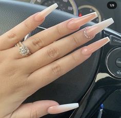 French Pedicure, Long Nail Designs, Long Acrylic Nails Coffin, Coffin Nails Long, Long Square Acrylic Nails, Summer Acrylic Nails