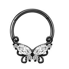 PRICES MAY VARY. SYLE:1PC 16G Butterfly Daith Earrings Hoop 316L Surgical Steel Sparkly CZ Earring Piercing Jewelry. SIZE:16G/1.2mm,The inside diameter of 10mm.These for women or man are simple and elegant for daily jewelry. MATERIAL:Made of high quality 316L stainless steel,Fixed Color Lasting. nickel free, lead free, cadmium free and harmless to human. Applications:suitable for different parties, festivals, ceremonies, stage performance, daily life wear and many occasionsand also can serve as Helix Earrings Hoop, Tragus Earrings Hoop, Forward Helix Earrings, Earring Piercing, Conch Piercing Jewelry, Ear Piercings Tragus, Ear Piercings Helix, Helix Piercing Jewelry, Helix Ear