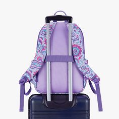 *The Wanderland Campus Backpack is machine washable. Dimension: 30.5(L)x 19(W) x 45(H) cm/ 12 x 7.5 x 17.7 inch Weight: 600g/ 1.32lb 3D-Knit quilted surface Consciously crafted with soft, water-resistant and durable polyester materials Exterior: Two side pockets with drawstring fastening;A u-shaped front zip compartment with two pockets and one pen slip; A front zip pocket; A hidden back zip pocket; Interior: A main zip compartment with one mesh pocket; A padded laptop compartment; Ergonomic and Quilted Backpack For Back To School, Quilted Standard Backpack For Back To School, Back To School Quilted Backpack, Quilted Backpack For Travel And Back To School, Back To School Travel Backpack With Quilted Detail, Back To School Quilted Travel Backpack, Quilted Nylon School Backpack, Purple Nylon Rectangular Backpack, Rectangular Purple Nylon Backpack