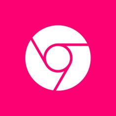 a pink background with a white circle and the letter g in it's center