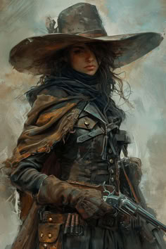 female bounty hunter art, western female outlaw artwork, girl gunslinger illustration, wild west woman, outlaw beauty decor, fierce female gunslinger, western adventure art, cowgirl with guns, vintage bounty hunter, badass girl outlaw, western heroine painting, wild west action, courageous cowgirl art, frontier justice decor, rugged female gunslinger, vintage western scenes, tough girl outlaw, frontier justice illustration, daring bounty hunter, gunslinger woman print, western fantasy art Female Cowgirl, Modern Gunslinger, Old West Cowgirl, Golden Cowgirl, Dnd Bounty Hunter, Fantasy Gunslinger