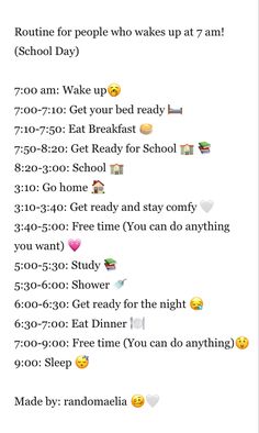 School Morning Routine Leave At 8:45, 7am School Morning Routine, 7am Morning Routine For School, School Morning Routine Leave At 8 Wake Up At 7, Daily Routine Schedule School