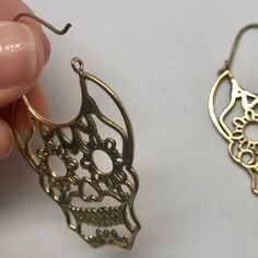 Sugar Skull Hoop Earrings | Etsy Handmade Metal Skull Earrings, Gold Skull Earrings Nickel Free, Grass Valley, Earrings Etsy, Silver Wire, Sugar Skull, Wire Jewelry, Hippie Boho, Silver Plate