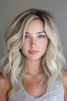 Soft Balayage to icy highlights, ash blonde is versatile and stunning. Try a smoky root blend for a natural look or go full platinum for bold, cool vibes. #Ashblonde #Balayagehair #blondeshade Platinum With Shadow Root Short Hair, Smudged Roots Blonde, Blond Cool Tones, Ice Blonde With Root Smudge, Blonde Highlights With Smudged Roots, Platinum Blonde Hair Roots, Icy Blonde Lob, Blended Blonde Roots, Cool Blonde Hair Color Dark Roots